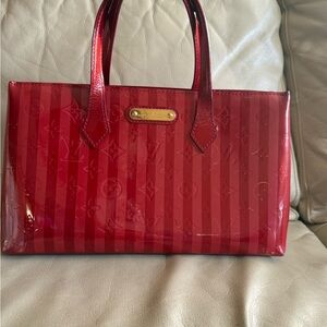 Wilshire handbag limited edition monogram Vernis rayures PM bag